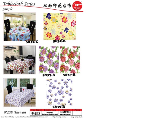 8412 Double Printed Tablecloth